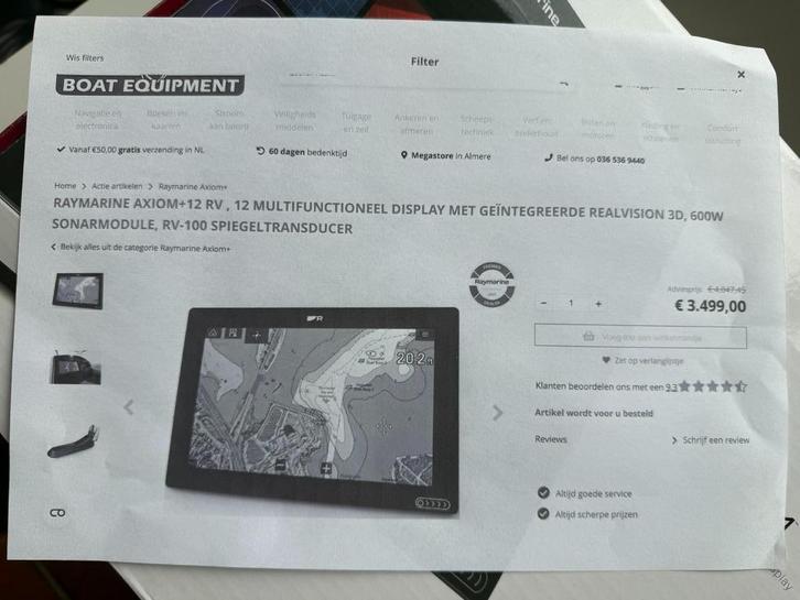 Raymarine AXIOM+12 RealVision 3D, 600W sonarmodule, Watersport en Boten, Navigatiemiddelen en Scheepselektronica, Nieuw, Ophalen