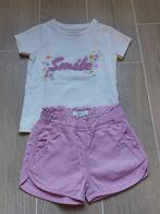 Set short + t-shirt Name it - meisje - wit/roze - maat 80, Nieuw, Name it, Meisje, Ophalen of Verzenden