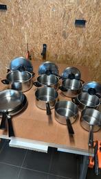 Demeyere Silvinox 12 delige set, Huis en Inrichting, Keuken | Potten en Pannen, Ophalen, Inox, Gebruikt, Keramische plaat