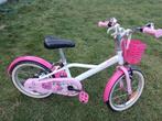 Btwin 16" wit/roze meisjesfiets met mand, Ophalen of Verzenden, Gebruikt, 16 inch