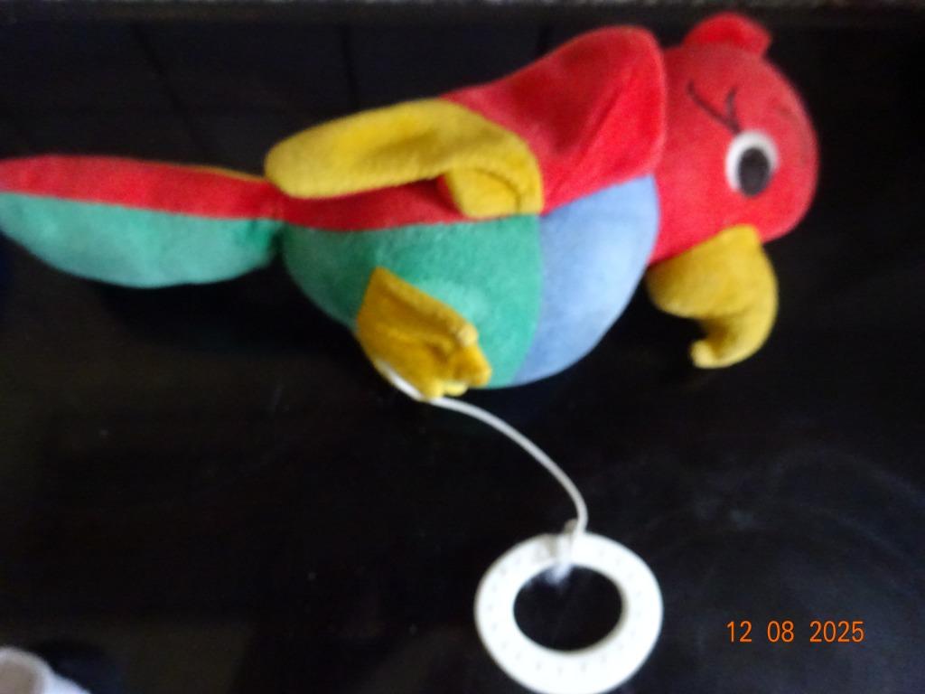 F.E.H.N. Lieve retro papegaai met muziekje dmv treksysteem, Kinderen en Baby's, Speelgoed | Babyspeelgoed, Ophalen of Verzenden