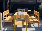 Tuin tafel houte met kussen en banken, Ophalen, Eettafel, Tuinset, Hout