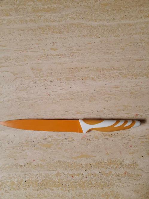 Oranje Koksmes 19,3 cm, Huis en Inrichting, Keuken | Bestek, Gebruikt, Los bestek, Overige materialen, Ophalen of Verzenden