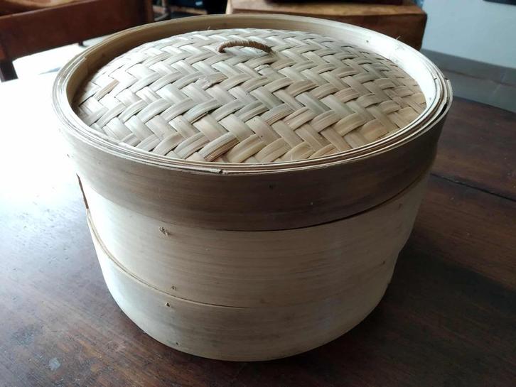 Bamboe stoommand 26,5 cm diameter voor dim sum etc., Huis en Inrichting, Keuken | Keukenbenodigdheden, Zo goed als nieuw, Ophalen of Verzenden