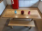 Eiken tafel en banken, Chêne, Rectangulaire, 75 cm ou plus, 50 à 100 cm