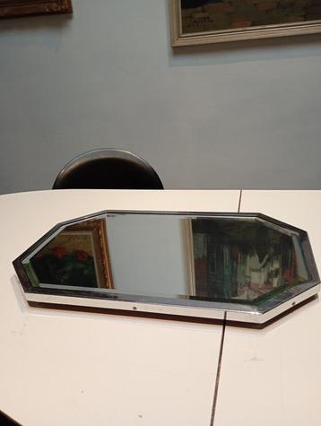 crome  plateau art deco met spiegel glas, Antiek en Kunst, Ophalen of Verzenden