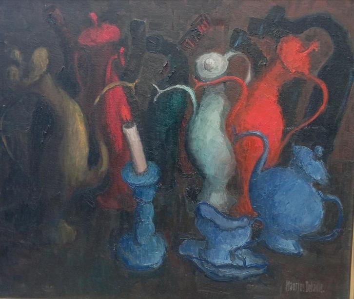 MAURICE DEBAILLE schilderij surrealisme (2), Antiek en Kunst, Kunst | Schilderijen | Modern, Ophalen of Verzenden