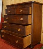 Antiek Engels Chest mahoniehouten Ladenkast 5-laads Tallboy, Huis en Inrichting, Ophalen, Gebruikt, 100 tot 150 cm, 5 laden of meer