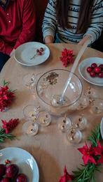 vintage gouden boheemse kristallen ponsset, Ophalen of Verzenden, Kristal