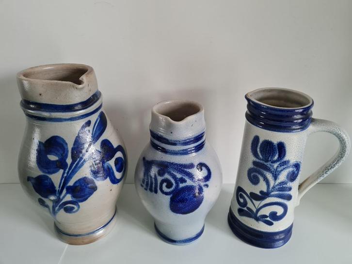 3 kruiken Grès (2) en Knödgen (1), Antiek en Kunst, Antiek | Keramiek en Aardewerk, Ophalen of Verzenden