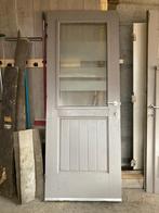 Mooie houten achterdeur met glazen raam, Doe-het-zelf en Bouw, Deuren en Vliegenramen, Ophalen, Gebruikt, 80 tot 100 cm, Buitendeur