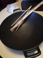 Wok set Invicta fonte emaillee, Keramische plaat, Wok, Ophalen, Gietijzer