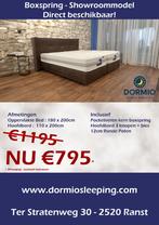 Showroommodel Boxspring 180 x 200, Ophalen, Bruin, Tweepersoons, Zo goed als nieuw