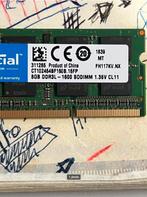 SODIMM crucial ddr3 8Go, Computers en Software, RAM geheugen, Laptop, Zo goed als nieuw, DDR3, Ophalen
