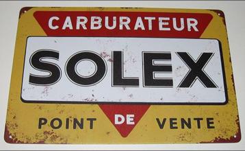 SOLEX : Metalen Bord Solex Carburateur - Point De Vente, Verzamelen, Verzenden, Nieuw, Reclamebord