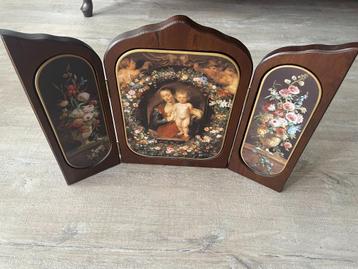 Porseleinen drieluik "Madonna in bloemenkrans" unieke oplage beschikbaar voor biedingen