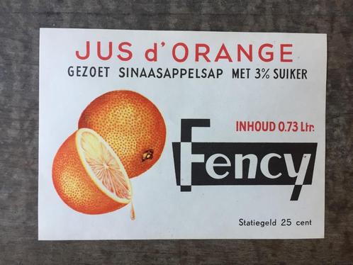 250 stuks Vintage Fency Etiket - Jus d’Orange Groot formaat, Antiek en Kunst, Curiosa en Brocante, Ophalen of Verzenden