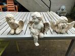 3 anges de décoration en plâtre, Jardin & Terrasse, Statues de jardin, Comme neuf, Enlèvement