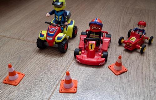 PLAYMOBIL de kartjongen en papa en de begeleider op een quad, Kinderen en Baby's, Speelgoed | Playmobil, Zo goed als nieuw, Complete set