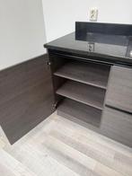 Moderne greeploze houtkleurige rechte keuken+GEDEMONTEERD, Overige kleuren, Graniet of Steen, Enkelwandige keuken, Ophalen of Verzenden