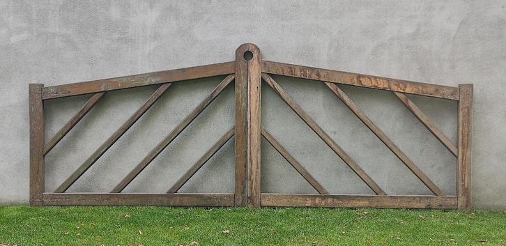 Tuinpoort. Weidepoort.Oprit poort., Tuin en Terras, Tuinpoorten, Gebruikt, Draaipoort, Hout, 100 tot 150 cm, 200 cm of meer, Ophalen