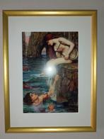 "La Sirène" John William Waterhouse Cadre 30x40cm, Nieuw, Ophalen of Verzenden, Minder dan 50 cm, Minder dan 50 cm