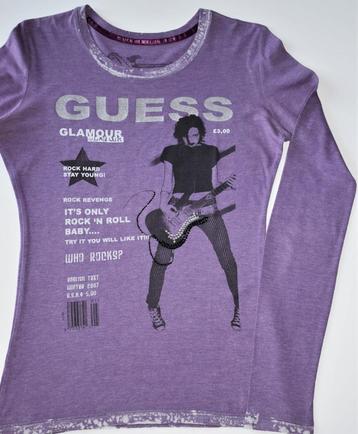 Longsleeve shirt - M - met strass steentjes - Guess glamour beschikbaar voor biedingen