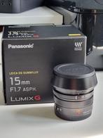 Leica 15mm f1.7 micro 4/3 (mft) NIEUW! => €299, Audio, Tv en Foto, Foto | Lenzen en Objectieven, Ophalen of Verzenden, Zo goed als nieuw