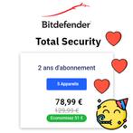 Oufti! -51€ sur Bitdefender Total Security ! 2ans 5machines, Informatique & Logiciels, Logiciel Antivirus & Protection, Envoi