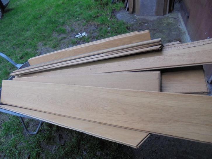 lot eiken planken, Doe-het-zelf en Bouw, Tegels, Gebruikt, Overige typen, Overige materialen, Minder dan 20 cm, Ophalen