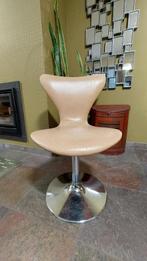 Vintage chrome tafel en stoelen, Huis en Inrichting, Ophalen, Gebruikt, Rond, Metaal