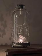 Grand photophore en verre gravé, Maison & Meubles, Enlèvement, Comme neuf, Métal