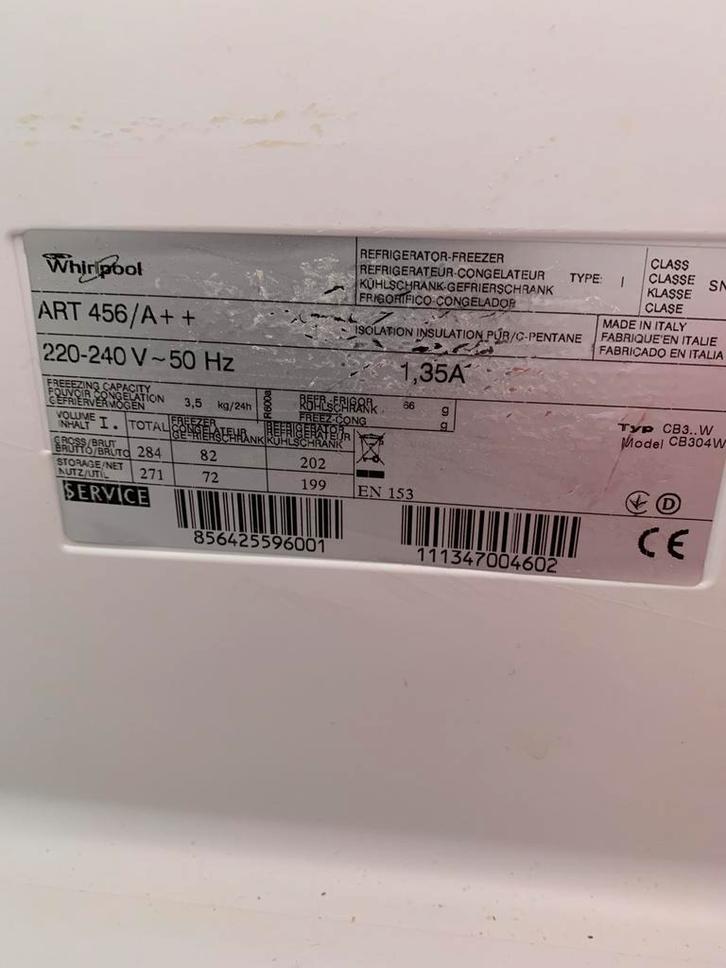 Pièces de rechange Whirlpool 456/AA, Electroménager, Congélateurs, Comme neuf, Enlèvement