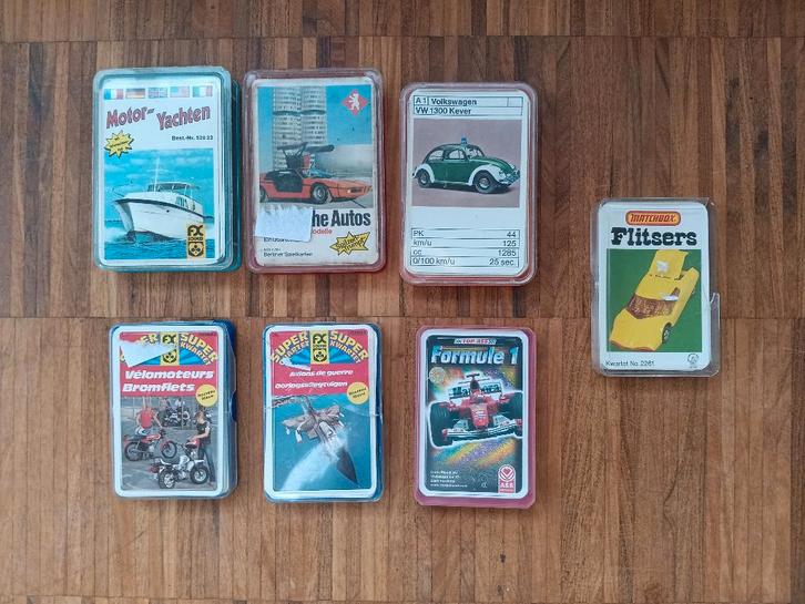 Set van 6 oude kwartetspellen + 1 gratis, Verzamelen, Speelkaarten, Jokers en Kwartetten, Gebruikt, Kwartet(ten), Ophalen of Verzenden