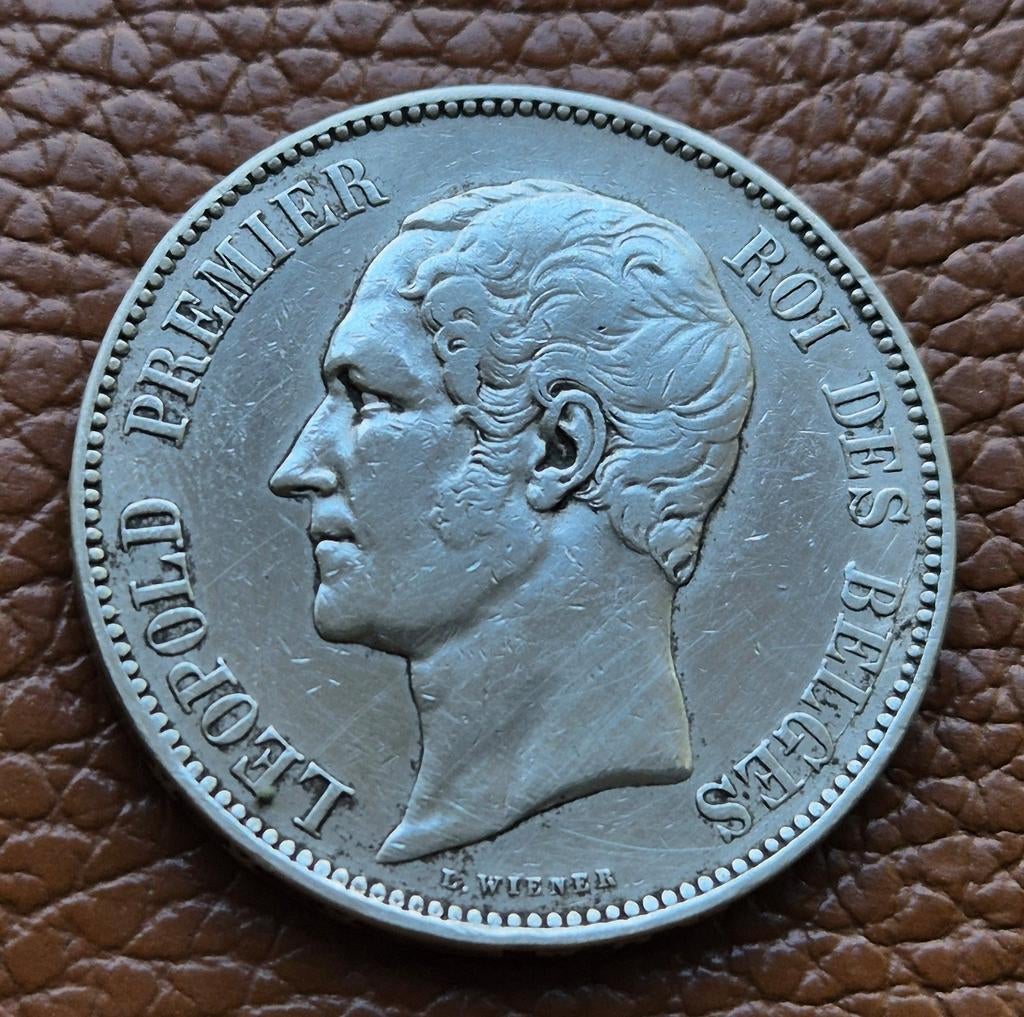 5 Francs. 1853  Leopold l, Zilver, Ophalen of Verzenden, Losse munt, Zilver