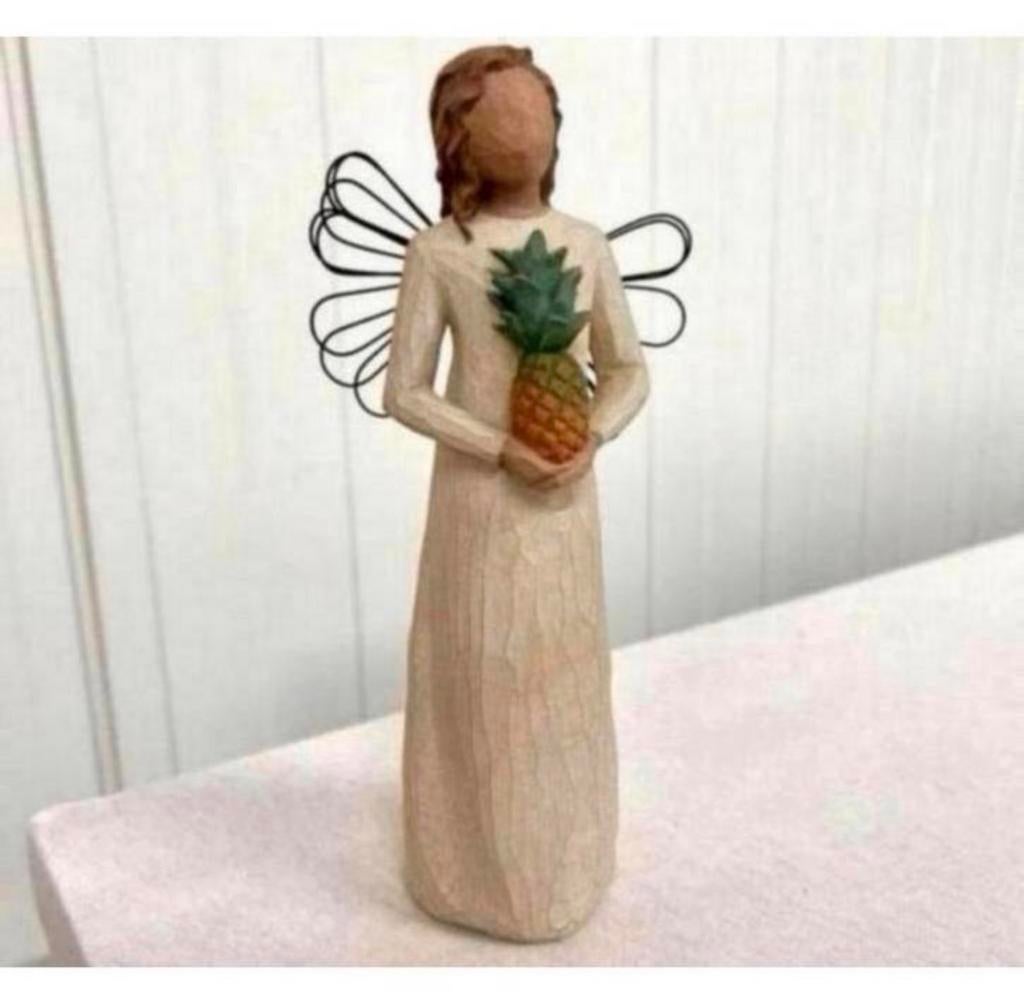 Willow Tree 26081 Gastvrije engel hars beeldje beeld ananas, Ophalen of Verzenden, Zo goed als nieuw, Religie