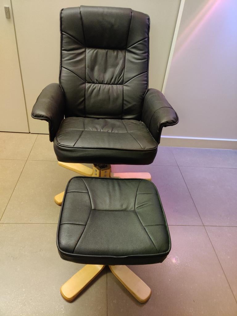 Verstelbare relax zetel met voetsteun, Enlèvement, Comme neuf, Cuir