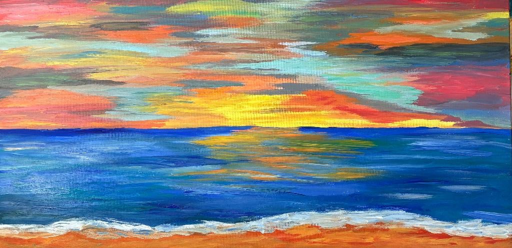 Peinture sur toile cadre tableau schilderij, Antiek en Kunst, Kunst | Schilderijen | Modern, Ophalen of Verzenden