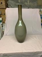 Kaki groene vintage vaas, Huis en Inrichting, Ophalen of Verzenden, Groen, Glas
