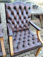 Fauteuils bois et cuir - a donner, Maison & Meubles, Fauteuils, Enlèvement, Utilisé, Bois