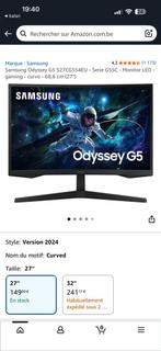 Ecran gameur samsung odyssée g5 27 pouce, Informatique & Logiciels, Moniteurs, Gaming, Moins de 1 ms, Comme neuf, Enlèvement