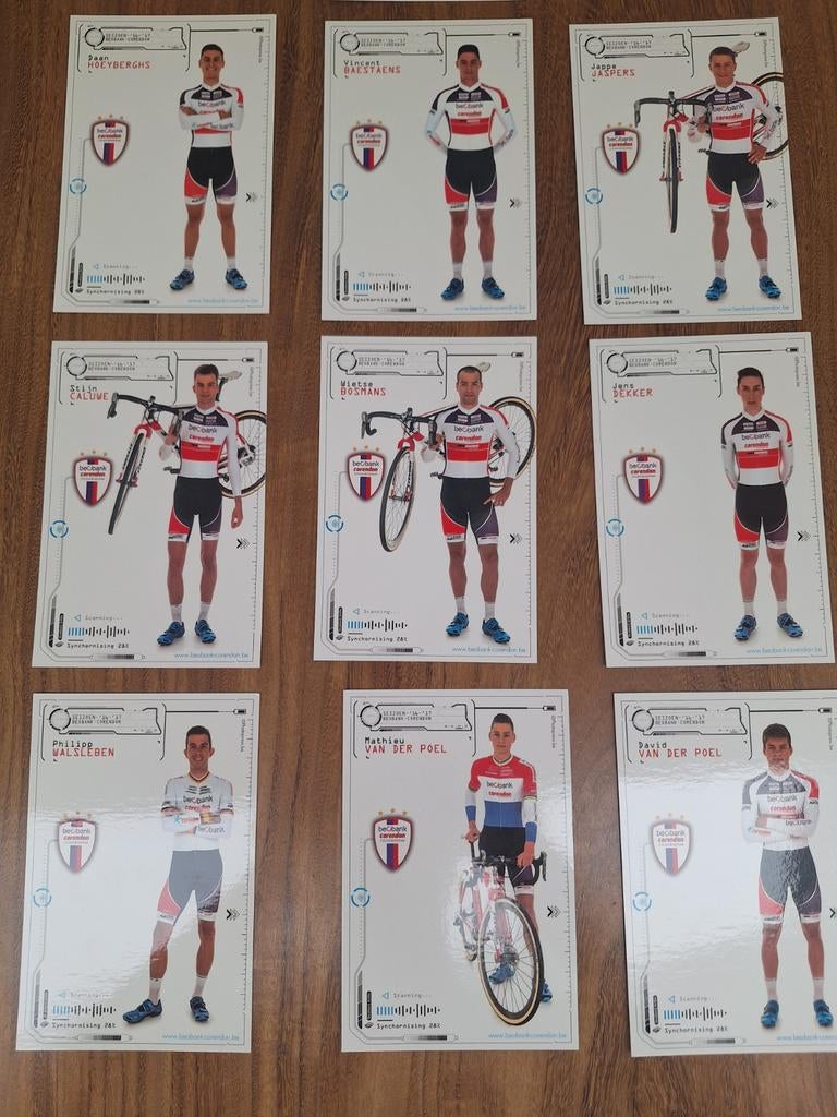 10 Wielerkaarten Corendon 2016-17 met o.a MVDP, Ophalen of Verzenden, Zo goed als nieuw, Meerdere plaatjes