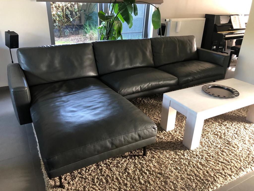 DURLET TICINO+ LONGCHAIR ANTRACITE GRIJS(324 br,180 en 90), Maison & Meubles, Canapés | Coins salons complets, Enlèvement, Comme neuf