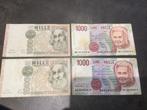 Italie 4 x 1000 lire verschillende, Ophalen of Verzenden, Bankbiljetten