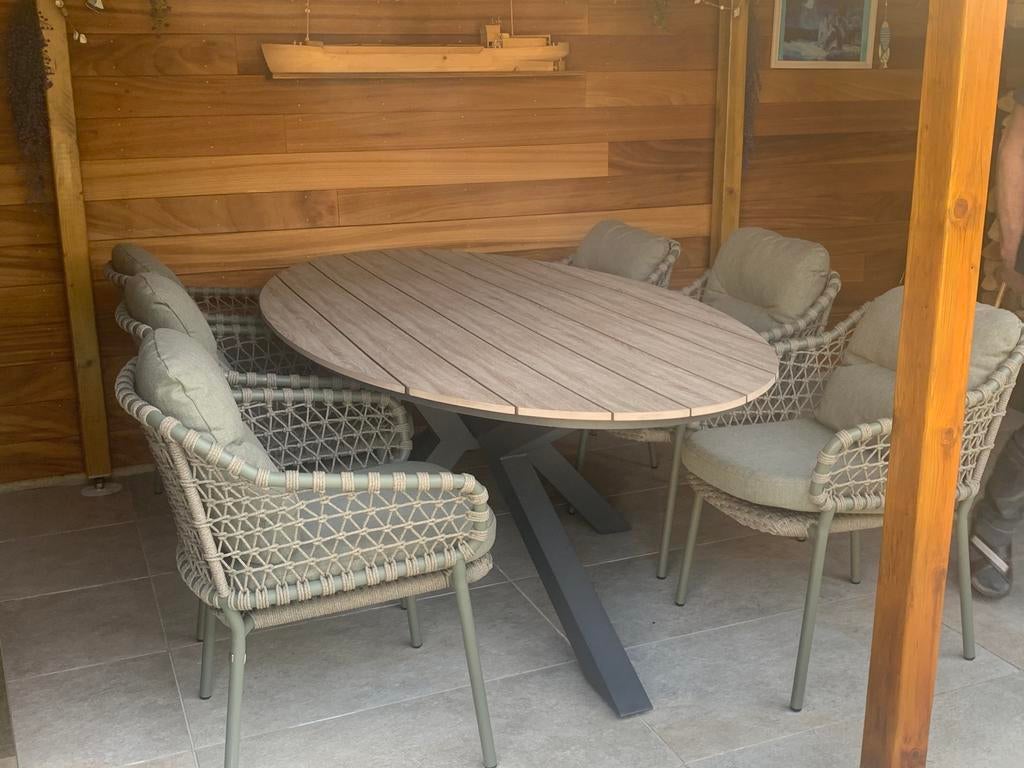 Nieuwe tuinset met nog garantie op hoogkwalitatief materiaal, Ophalen, Zo goed als nieuw, Tuinset