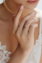 Bague 2 rangs Diamants 0,25 ct + 0,16 ct Certificat, Bijoux, Sacs & Beauté, Bagues, Neuf, Or, Or, Enlèvement