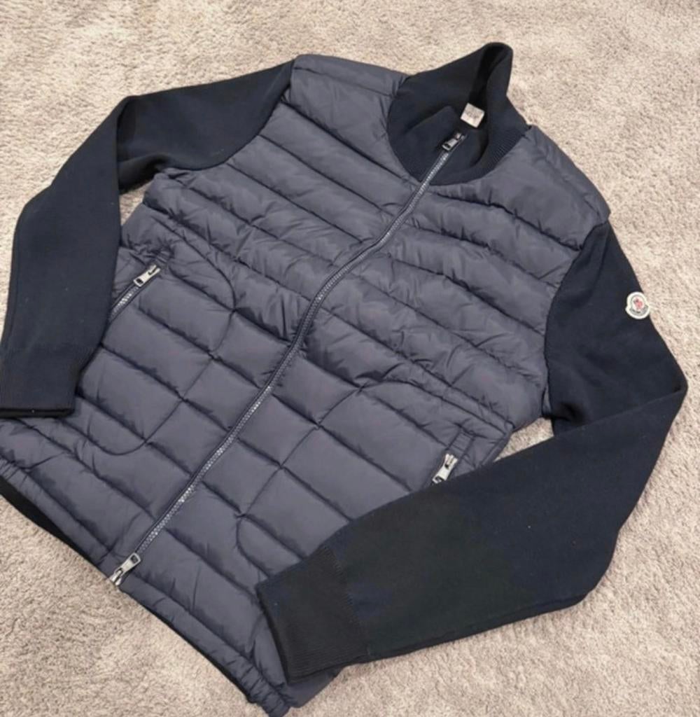 Moncler cardigan jas donkerblauw maat L origineel, Ophalen of Verzenden, Zo goed als nieuw, Maat 52/54 (L), Moncler