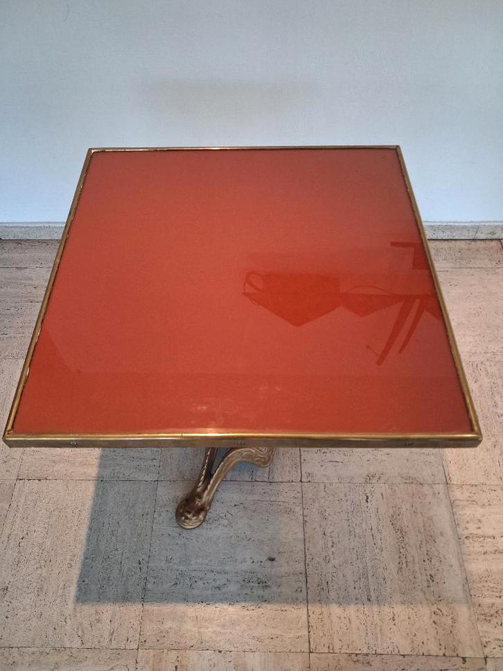 Antieke Franse bistrotafel, Tuin en Terras, Tuintafels, Zo goed als nieuw, Vierkant, Overige materialen, Ophalen