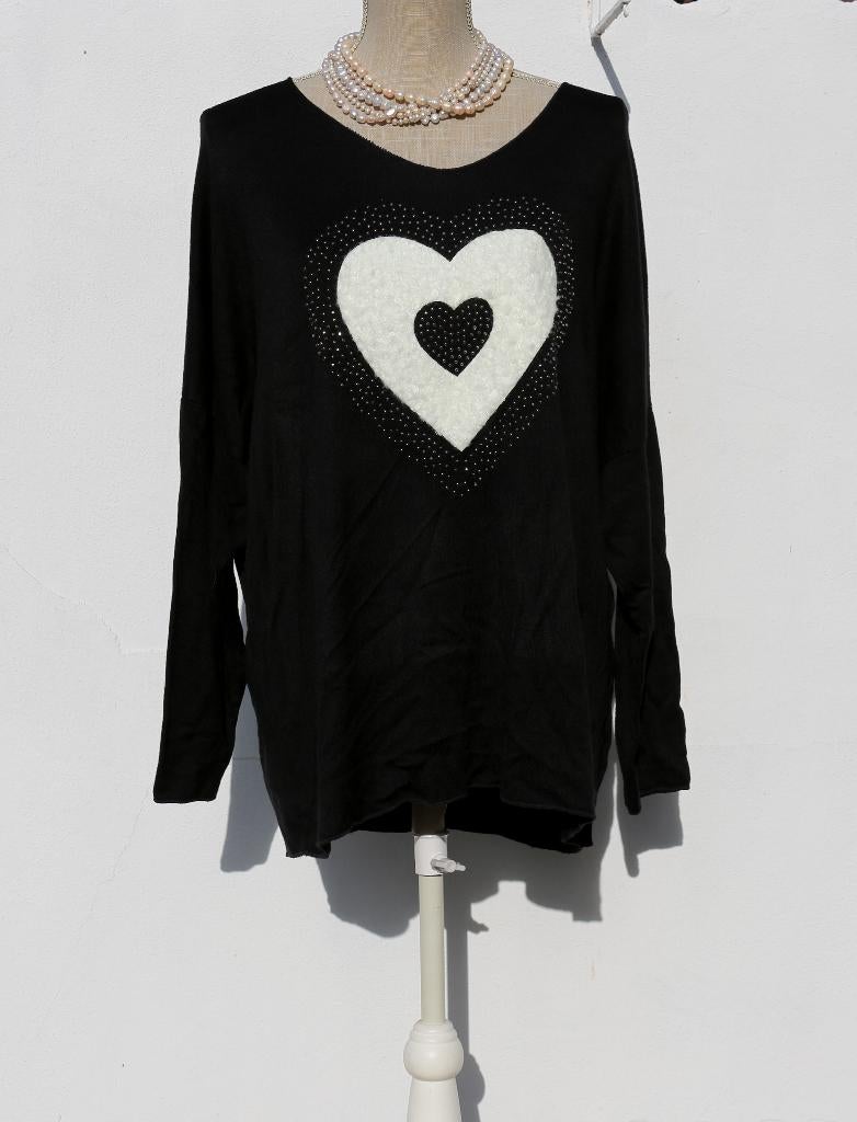 Superbe pull noir NEUF- taille unique, Italy Moda, Enlèvement ou Envoi, Neuf, Noir