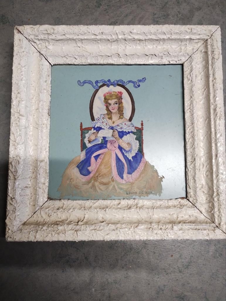 Petit tableau 'Une femme lit une lettre d'amour', Enlèvement ou Envoi